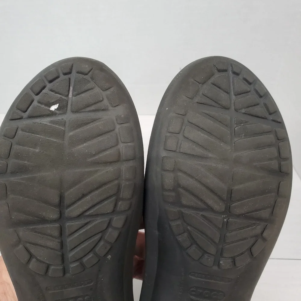 Crocs Women's Black Fleece Lined Ballet Flats Size 7 Slip On Shoes